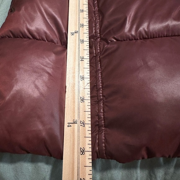 French Connection BERBER TRIM WATER REPELLENT PUFFER JACKET IN burgundy Red - Picture 7 of 10